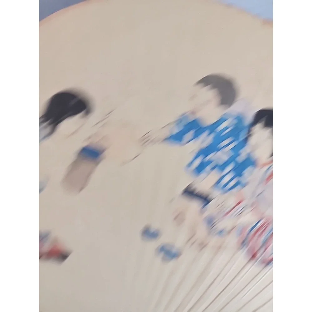 Uchiwa Traditional Japanese Paper  Bamboo Hand Fan Children‎ Playing Advertising